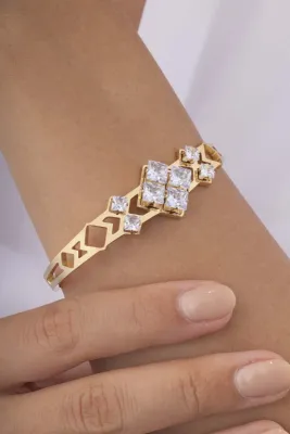 Stainless Steel Zirconia Charm Bracelet